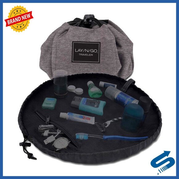 Water-Resistant Toiletry Bag Lay Flat Travel Organizer Machine Washable Compact